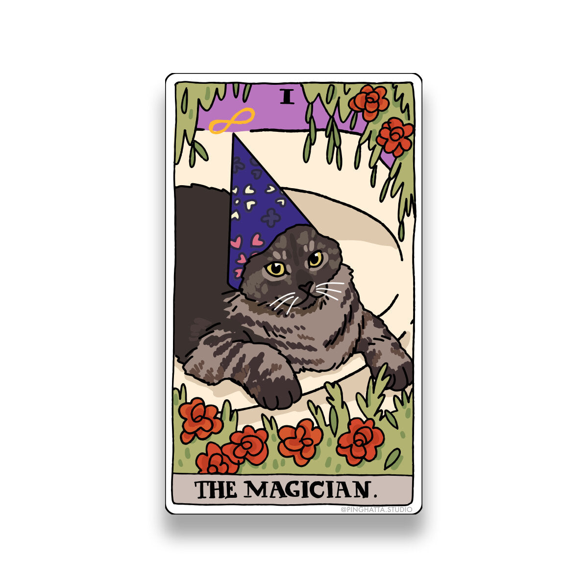 Ping Hatta: Cat Meme Tarot Stickers (Major Arcana)