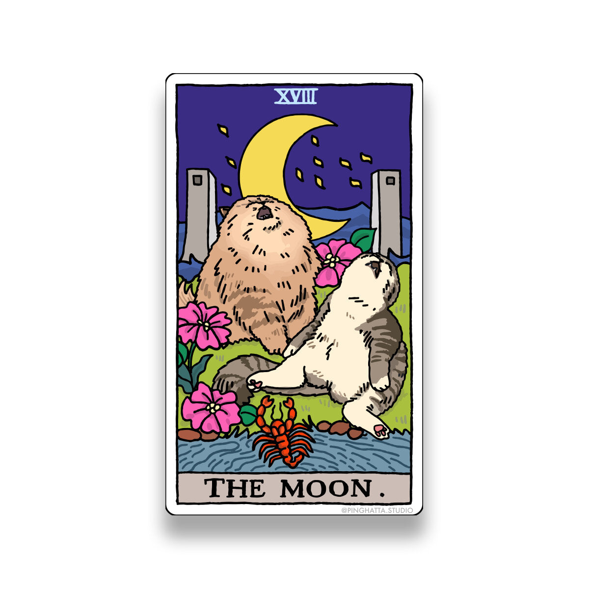 Ping Hatta: Cat Meme Tarot Stickers (Major Arcana)