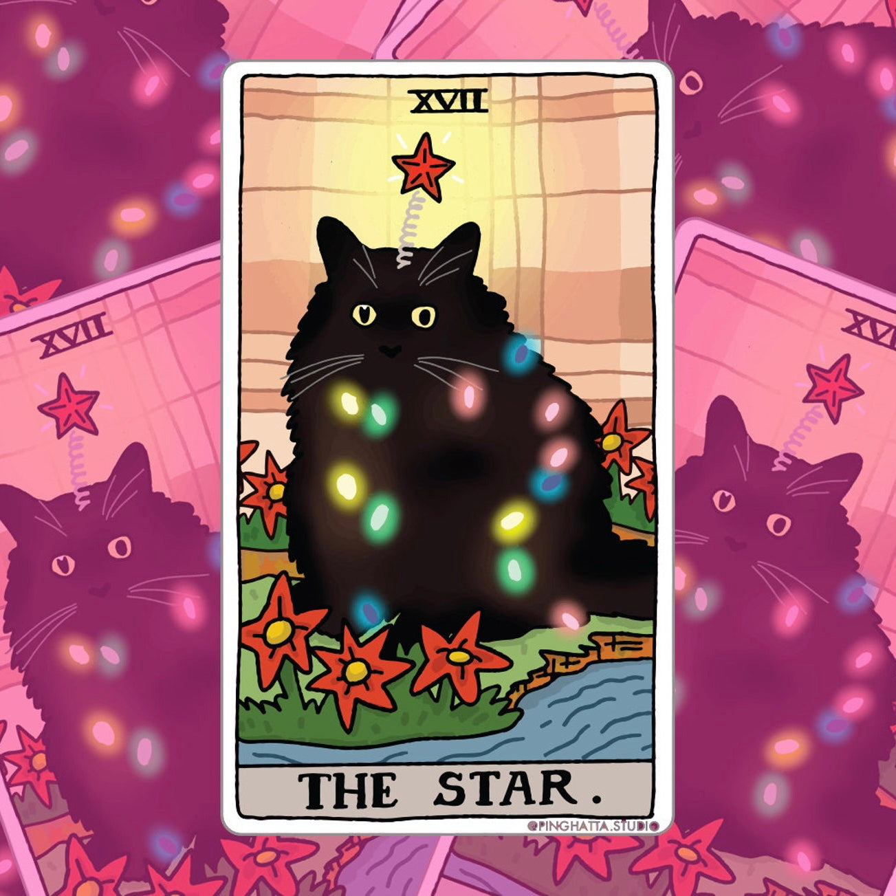 Ping Hatta: Cat Meme Tarot Stickers (Major Arcana)