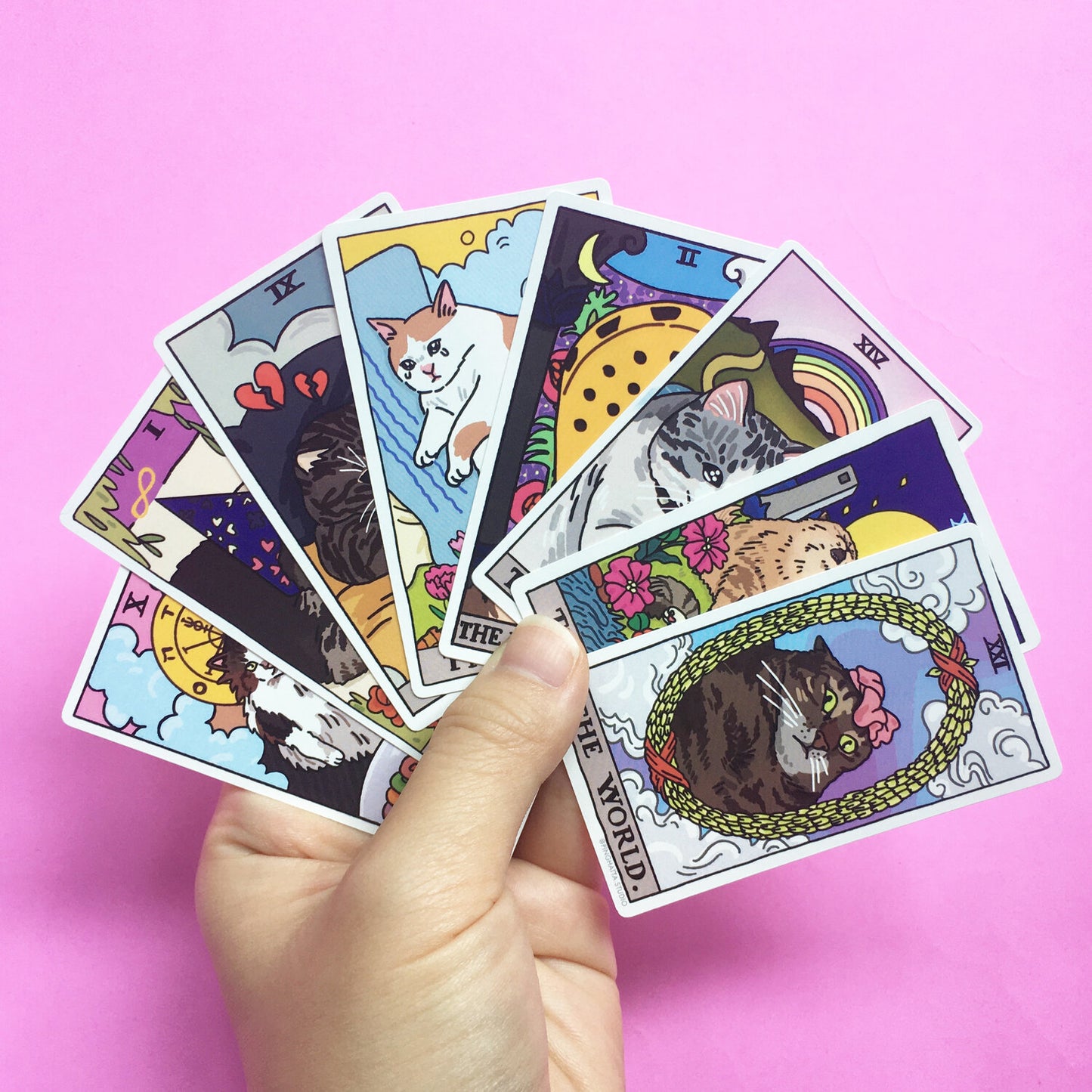 Ping Hatta: Cat Meme Tarot Stickers (Major Arcana)