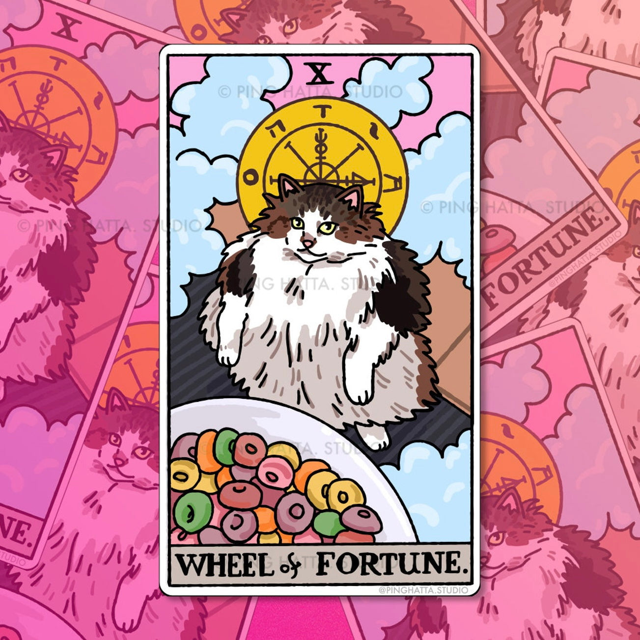 Ping Hatta: Cat Meme Tarot Stickers (Major Arcana)