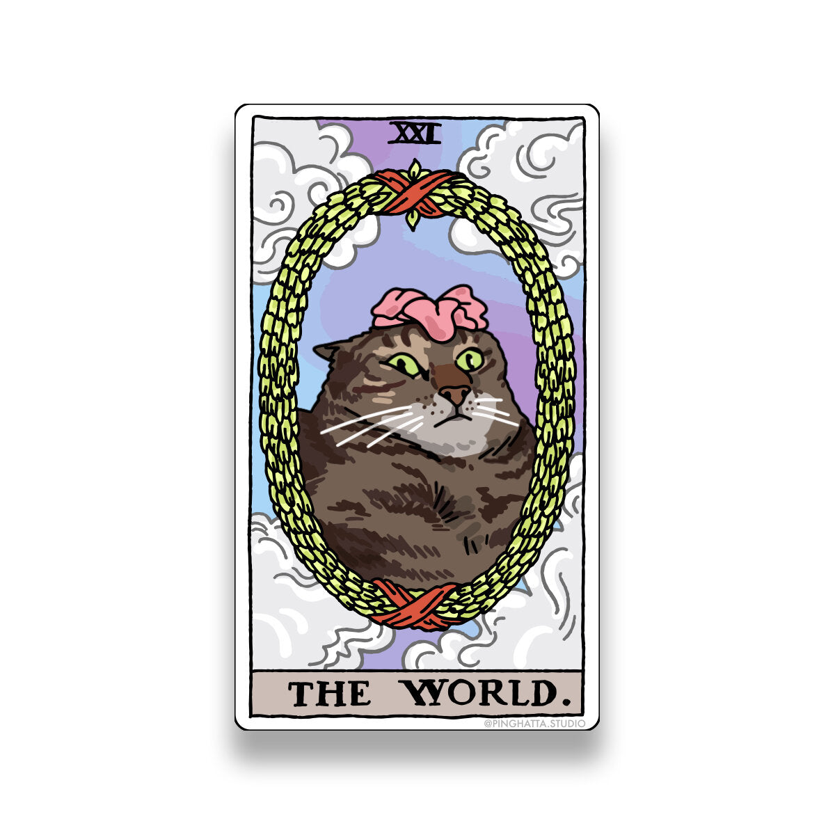 Ping Hatta: Cat Meme Tarot Stickers (Major Arcana)